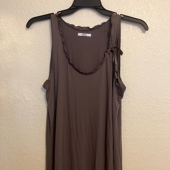 HEMA Dress Women's Sleeveless w/Ruffle Trim & Tie Detail In Taupe NWOT - Size XL - Picture 1 of 9